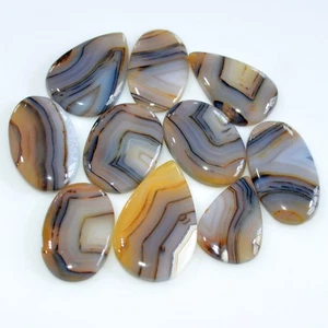 10 Pcs 132 Cts Natural Montana Agate Cabochon Gemstone Lot 27x15 20x13mm #16294 - Picture 1 of 7