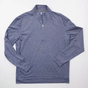 johnnie-O Quarter Zip Pullover Uomo Grande Blu Vaughn Performance Golf Elasticizzato - Foto 1 di 14