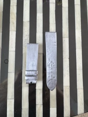 Chopard Watch Strap Genuine Silver Satin on Leather 20mm x 18mm Bands 105/70 - Image 1 of 4