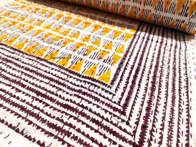Cotton Handmade Kantha Bedspread ,Reversible Blanket Queen Size Bedding /Throw - Image 1 of 4