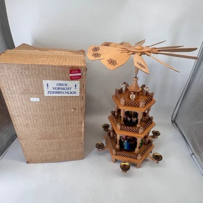 Expertic Erzgebirge Weihnachtspyramide 3 Etagen Handarbeit - Bild 1 von 4