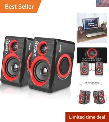 Altavoces compactos con cable USB con sonido envolvente y graves profundos para PC y portátiles Foto 1 de 4