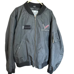 Chaqueta Corvette 3XL De Colección Negra Nylon Forrada Bordado Logo Cremallera Forrada - Imagen 1 de 13
