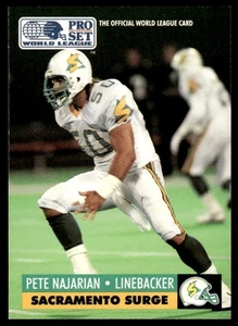 Juego profesional 1991 WLAF Pete Najarian Sacramento Surge #136 - Imagen 1 de 2
