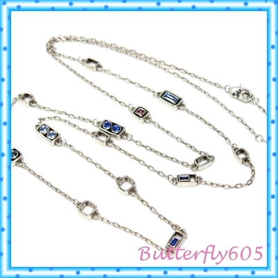 Collar Largo de Plata Brighton Emilie Multi Cristales Azules Nuevo con Etiquetas $108 Foto 1 de 4