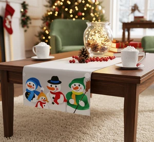 Corredor de Mesa Muñecos de Nieve 40x140 cm Decoración de Mesa Navidad Invierno Navidad - Imagen 1 de 9