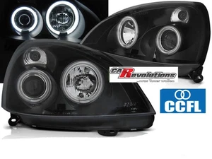 Juego de faros CCFL Angel Eyes negro para Renault Clio II 06.2001-09.2005 - Imagen 1 de 4