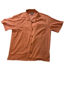Patagonia Worn Wear Burnt Orange Hemp Blend Paisley Button-Up Shirt Size Large - Picture 1 of 13