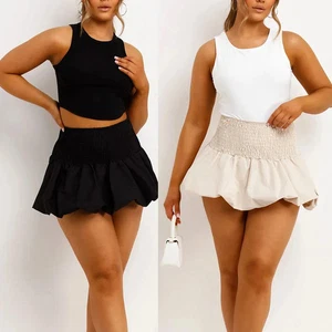 Women’s Puffball RARA Skirt Elastic Waist Frilly Mini Summer Fashion - Picture 1 of 5