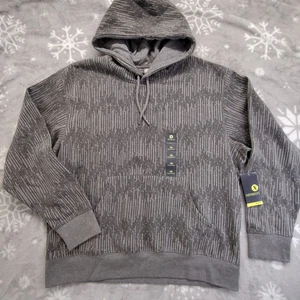 Xersion XL Mens Pullover Hoodie Sweatshirt Gray Print Kangaroo Pocket New - Picture 1 of 11