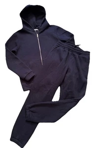 Set jogger uomo N9NE taglia media blu pesante cotone bland full zip con zip logo - Foto 1 di 12