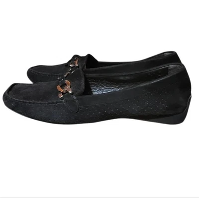 STUART WEITZMAN Black Suede Driving Loafers Womens Size 9 - Image 1 of 4