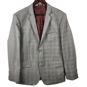 Sam Surin Bespoke Blazer Men 42 Gray Glen Plaid Luxury Wool Italy Jacket EUC - Picture 1 of 17