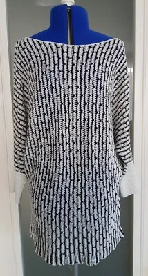NEU!!! Dünner Pullover, Weiß/Schwarz/Glitzer, Größe 36/38 v. B.C. NEU!!! - Bild 1 von 3