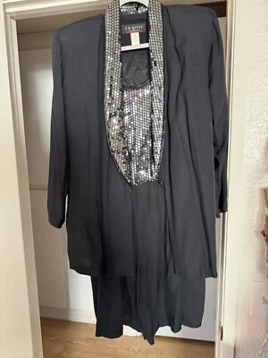 Conjunto Blazer y Mameluco Vintage J.R. Nites by Caliendo Negro Lentejuelas Talla 13/14 Foto 1 de 4