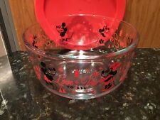Disney Clear Pyrex Mickey Mouse Minnie w/ Lid 4 Cup Storage Container