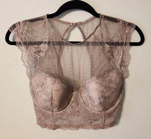 NWT Victoria's Secret Gray Dream Angels Lined Demi Lace Bustier Corset Size 34DD - Picture 1 of 11