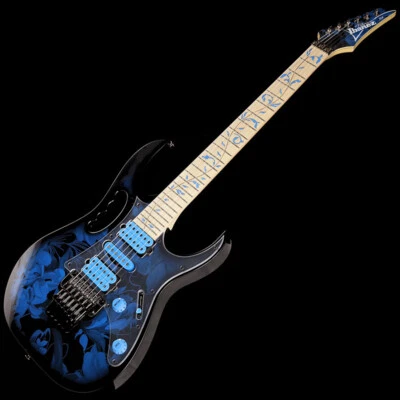 Ibanez JEM77P-BFP Steve Vai Signature Model Premium Series Blue Floral Pattern - Image 1 of 4