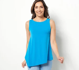 Tanque de punto líquido Susan Graver Modern Essentials Petite azul PXL - Imagen 1 de 2