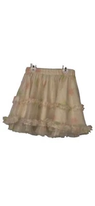 Gap Kids Girls Ivory Floral Tiered Ruffled Chiffon Skirt Pull On Sz XL 12 - Picture 1 of 2