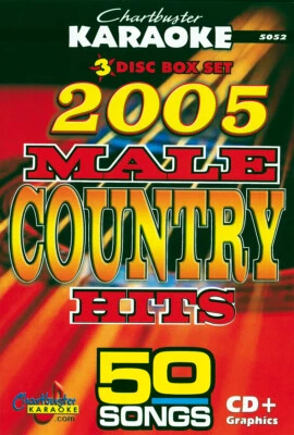 MALE COUNTRY 2005 KARAOKE CD+G CHARTBUSTER 5052 NEW SEALED 3 CDS w/song list - Image 1 of 4