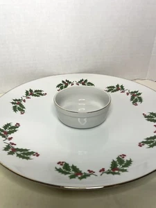 HOLLY Macy's All the Trimmings Plate w/Dip Bowl 1986-JAPAN Vintage - Picture 1 of 7