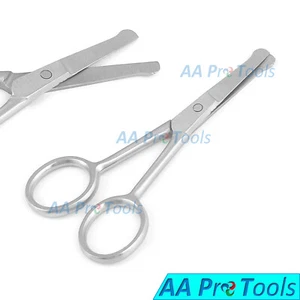 3.5" Nose Hair Scissors Cut Trimmers Small Eyebrow Scissors Round Tip Baby (STR) - Picture 1 of 3