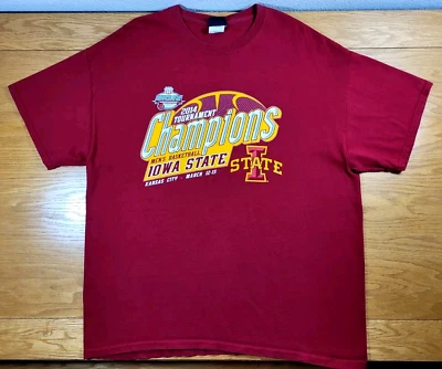 Iowa State Cyclones T-Shirt Men's XL Red Gold Basketball Big 12 Champions 2014 - Image 1 of 4