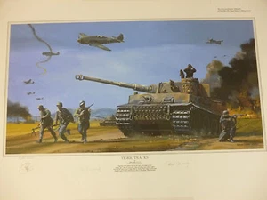 Tiger Tracks by Robert Bailey German Tiger 1 Tank 3 extra prints 2 signers - Picture 1 of 7