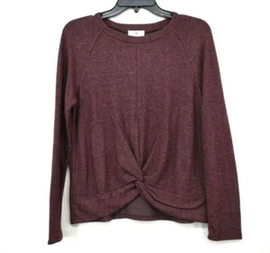 Socialite Damen rot Rundhalsausschnitt Langarm Twist Front angeraut Hacci Sweatshirt XS - Bild 1 von 9