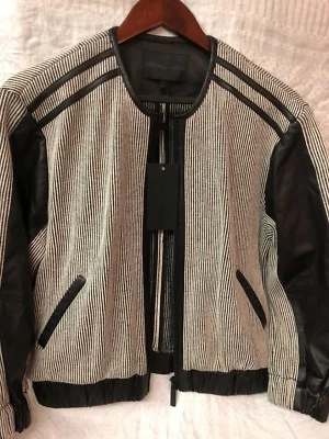 Kendall +  Kylie Women's Bomber Leather / Cotton Jacket Size Small - Image 1 of 4