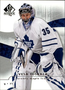 2008-09 SP Authentic Maple Leafs Hockey Card #4 Vesa Toskala