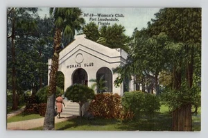 Vintage Postcard Women’s Club Fort Lauderdale Florida Archways Palm Trees - Picture 1 of 2