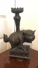 Beautiful Antique Solid Bronze Chinese Foo Dog Lamp
