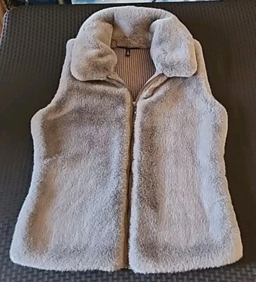 Chaleco de mujer White House Black Market gris imitación piel cremallera completa - XL Foto 1 de 4