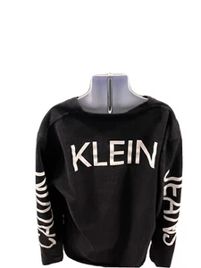 Kids Calvin Klein Jeans Logo Print Top Black Long Sleeve - Size Medium - Picture 1 of 5