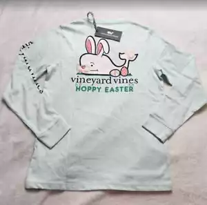 New boys M L Vineyard Vines Easter Bunny whale long sleeve pocket tee - Picture 1 of 9