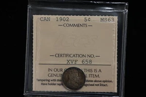 Canadá 1902. 5 centavos. Calificado ICCS MS-63 (XVF658) - Imagen 1 de 3