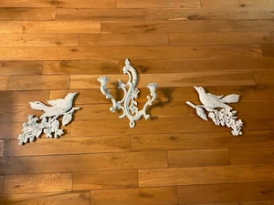 VTG DART INC 3931 7037 7038 3 PIECE BIRDS & WALL SCONCE GROUP WALL HANGING M USA - Picture 1 of 24