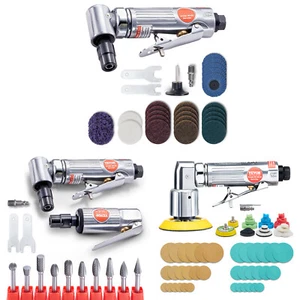 1/4" Right Angle Air Grinder 20000RPM with 24/10/58 PCS Discs for Grinding - Picture 1 of 38