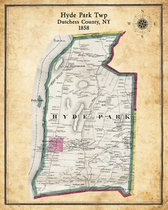 1858 Karte von Hyde Park Township Dutchess County New York - Bild 1 von 4