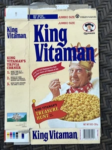 1994 Quaker King Vitamin Cereal Box - King Vitamins Treasure Hunt game - Picture 1 of 3