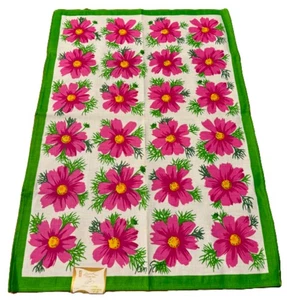 Neu mit Etikett Leacock Geschirrtuch KEN SCOTT kräftige rosa Blumen Leinenmischung 20x30 - Bild 1 von 5