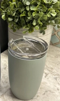 Vaso de café de salvia de vidrio de mar aislado de acero inoxidable moderno simple de 12 oz Foto 1 de 3