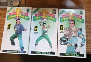 3 Stück Mighty Morphin Power Rangers VHS grün mit dem Bösen Teil 1, 2, 3 gebraucht - Bild 1 von 11