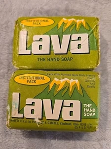 LAVA Bimsstein Handseife Bars Institutional Pack versiegelt grüne Farbe Vintage Posten 2 Stück - Bild 1 von 4