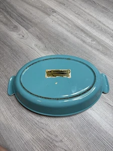 Vintage Rarität Le Creuset PARIS BLAU OVAL emailliert Gusseisen Türkis Au Gratin - Bild 1 von 14