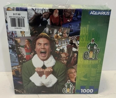 Christmas Jigsaw Puzzle ELF 1000 Piece by Aquarius 20 x 28” SEALED Will Ferrell - Image 1 of 4