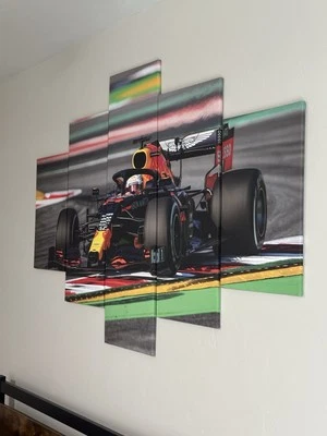 Arte de pared en lienzo Max Verstappen F1 Redbull Racing Car 5 piezas n.º 33 enmarcado Foto 1 de 4
