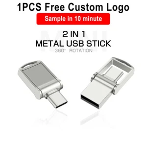 Mini Typ-C für Android USB 2.0 Flash Drive Gratis Logo Pen Drive 2IN1 64GB 32GB - Bild 1 von 13